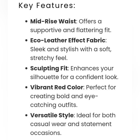 Freddy Red Faux Leather Pants - Picture 12 of 12